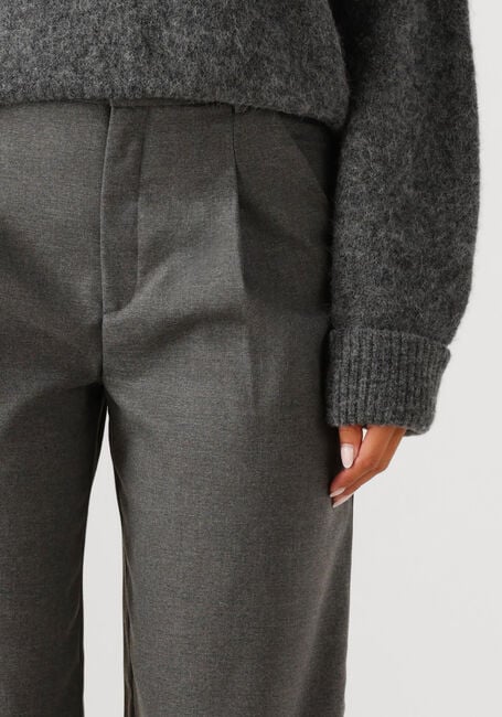 Grijze GESTUZ Wijde broek GZPAULA MELANGE MW WIDE PANTS - large