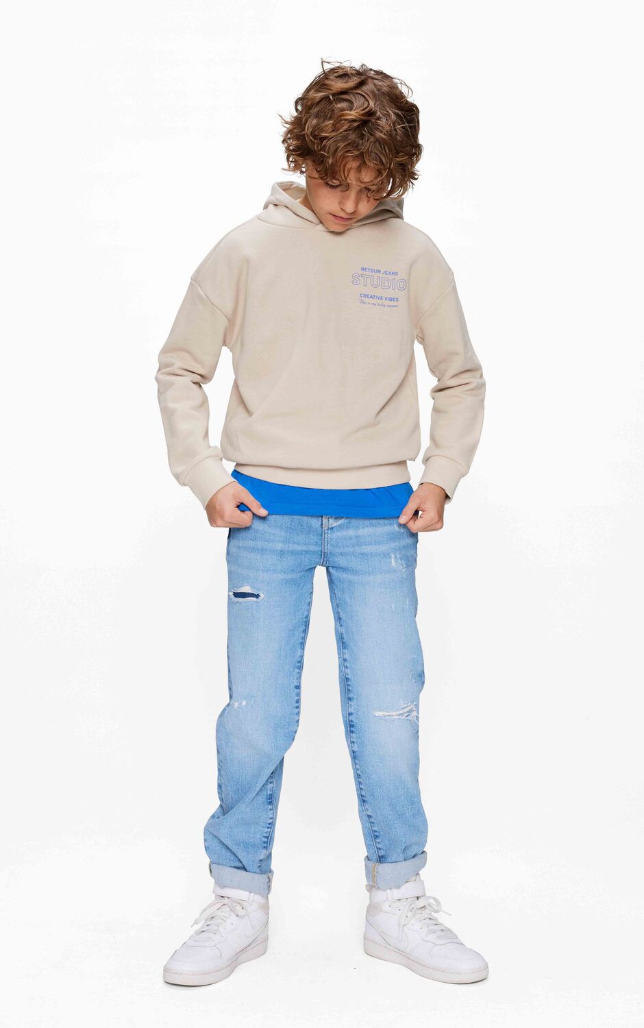 RETOUR Jongens Truien & Vesten Marijn Beige