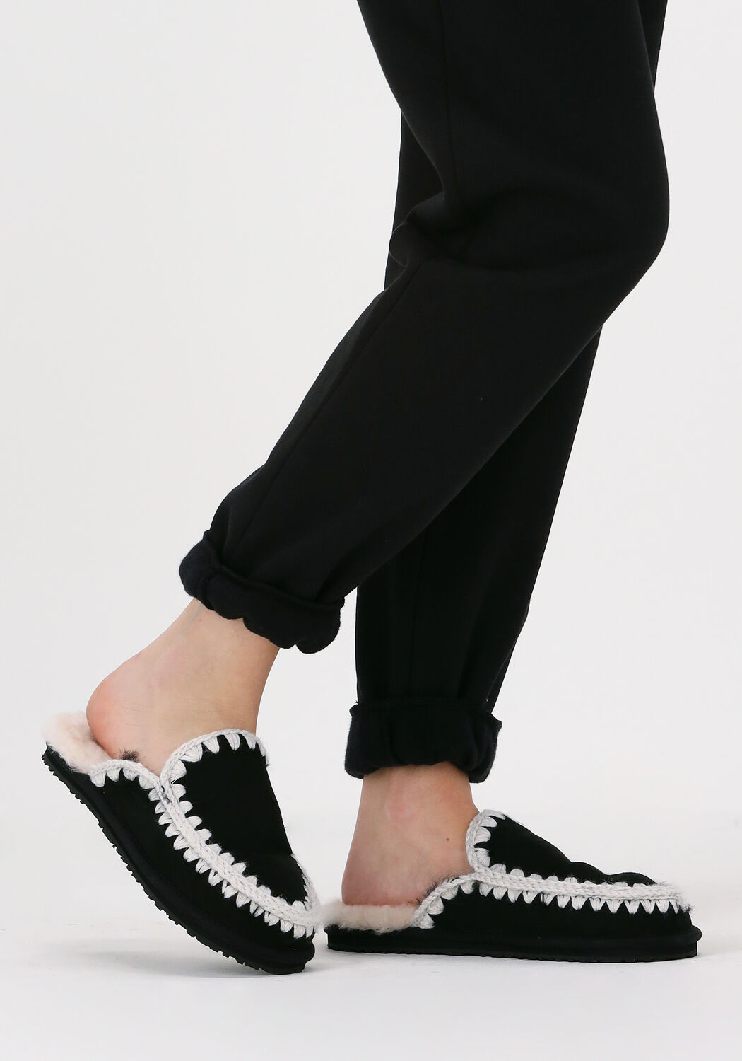 Zwarte MOU Pantoffels SLIPPER FULL ESKIMO STITCH Omoda