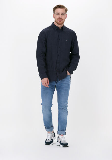 Donkerblauwe TOMMY HILFIGER Casual overhemd PIGMENT DYED LINEN RF SHIRT Donkerblauwe TOMMY HILFIGER Casual overhemd PIGMENT DYED LINEN RF SHIRT - large