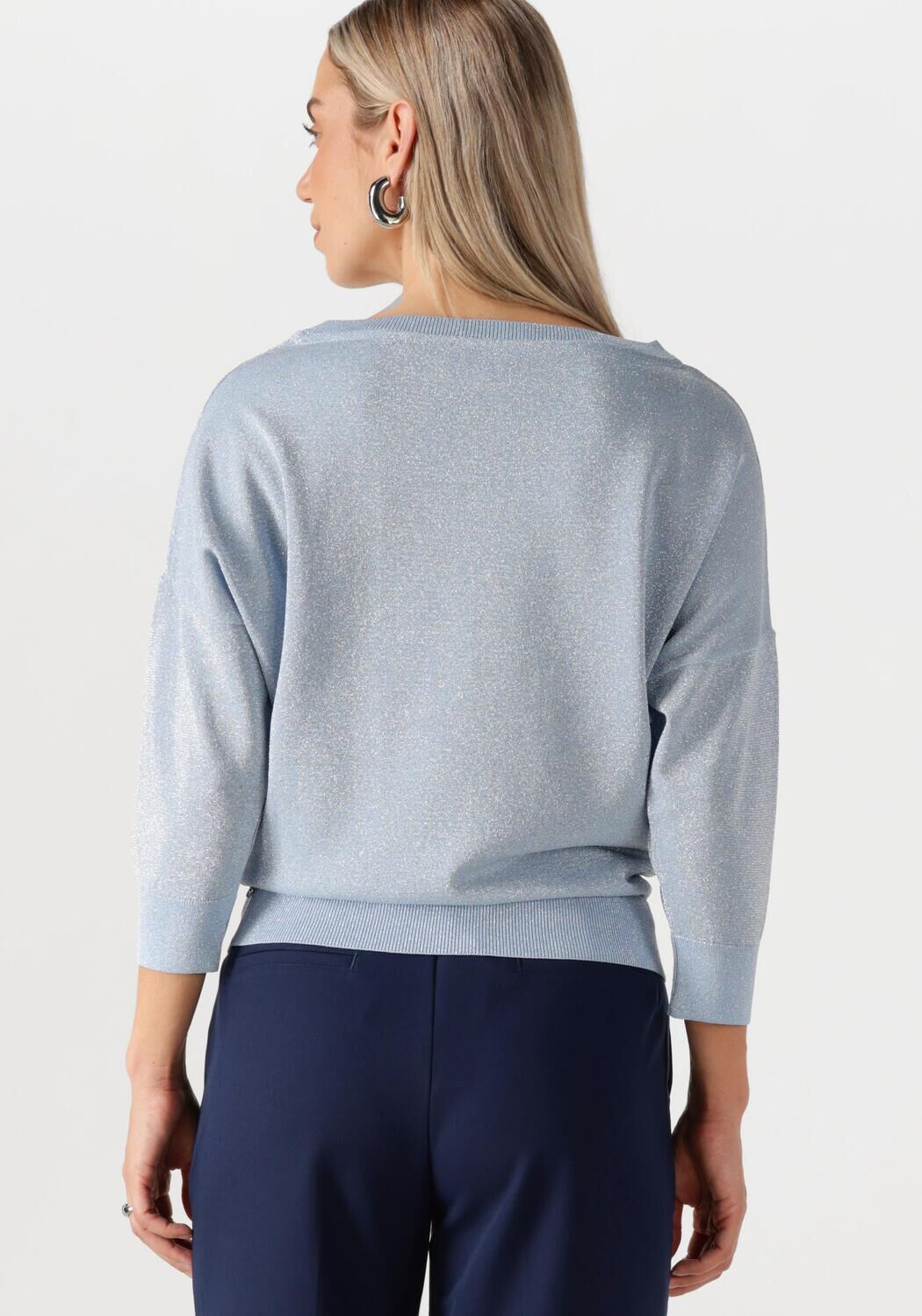 JANSEN AMSTERDAM Dames Tops & T-shirts Ilona Trui Lk 194 Long Sleeve Lichtblauw