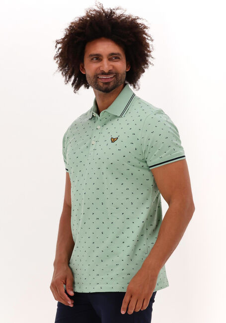 Groene PME LEGEND Polo SHORT SLEEVE POLO FINE PIQUE ALL OVER PRINT - large