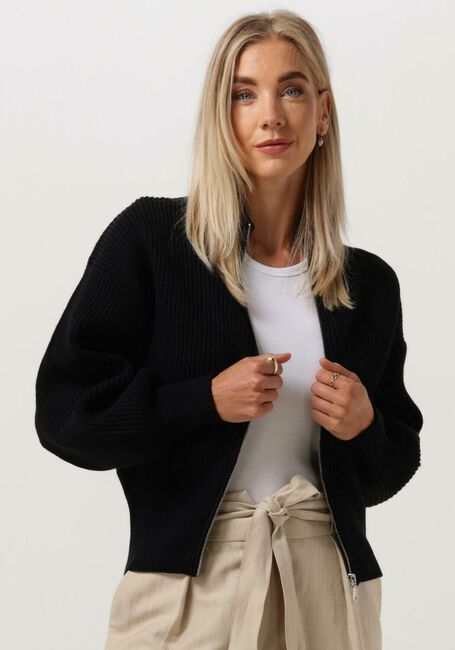 Zwarte GESTUZ Vest EMBLAGZ ZIPPED CARDGIAN - large