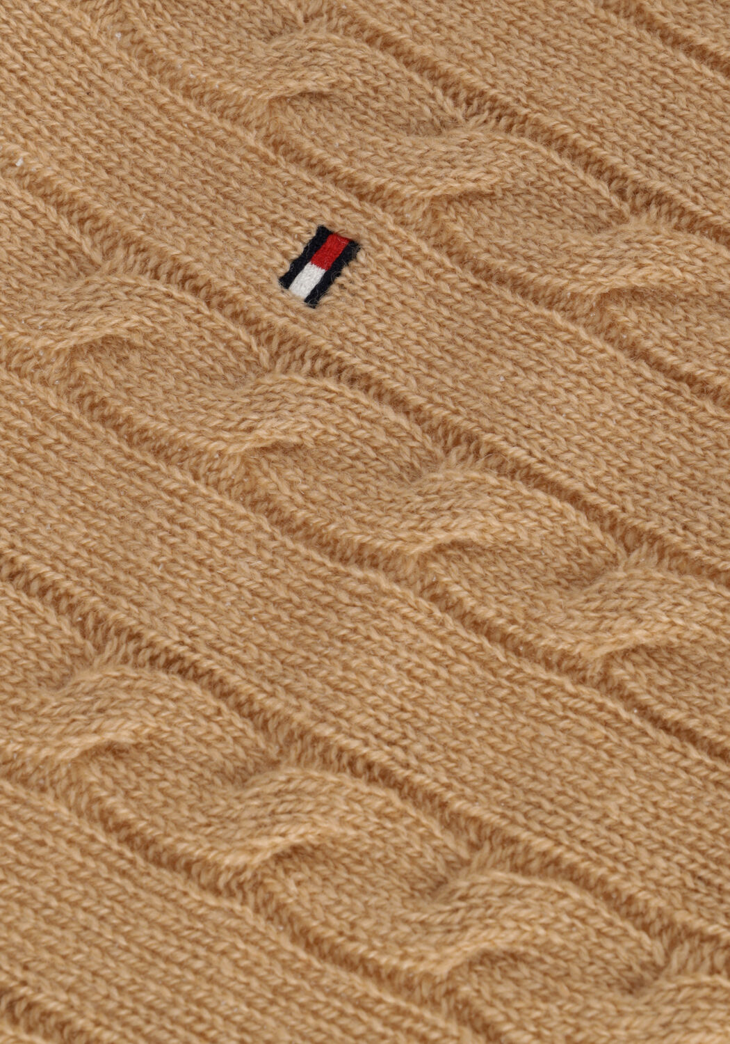 Camel TOMMY HILFIGER Trui SOFTWOOL CABLE C-NK SWEATER - large