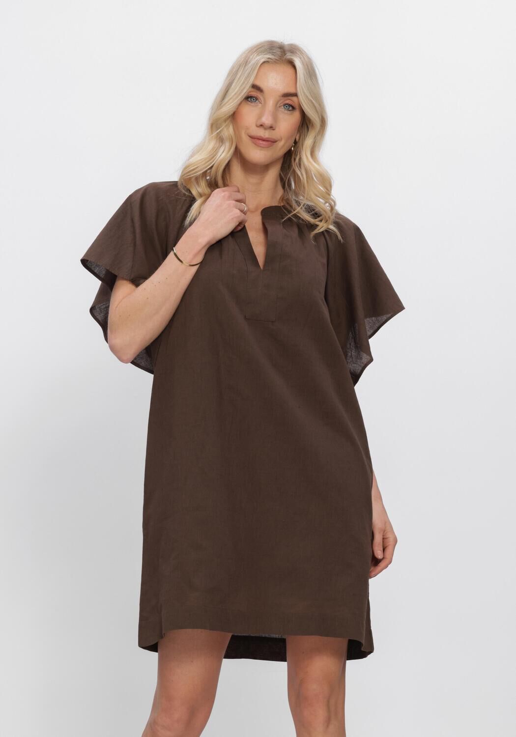 Bruine NOTRE-V Jurken NV-HENNETTE - large