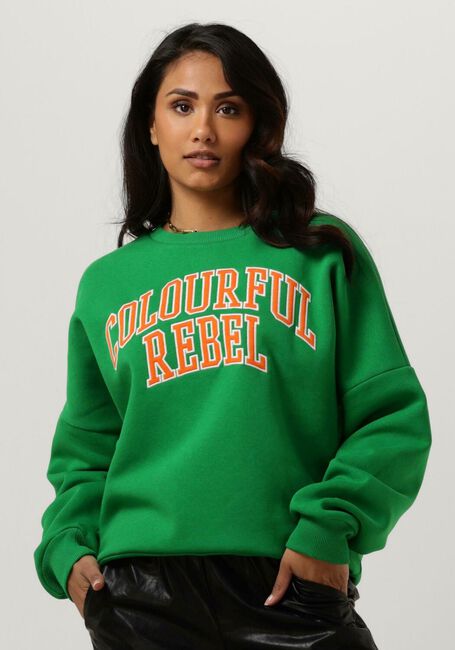 Groene COLOURFUL REBEL Sweater CR PATCH DROPPED SWEAT - large