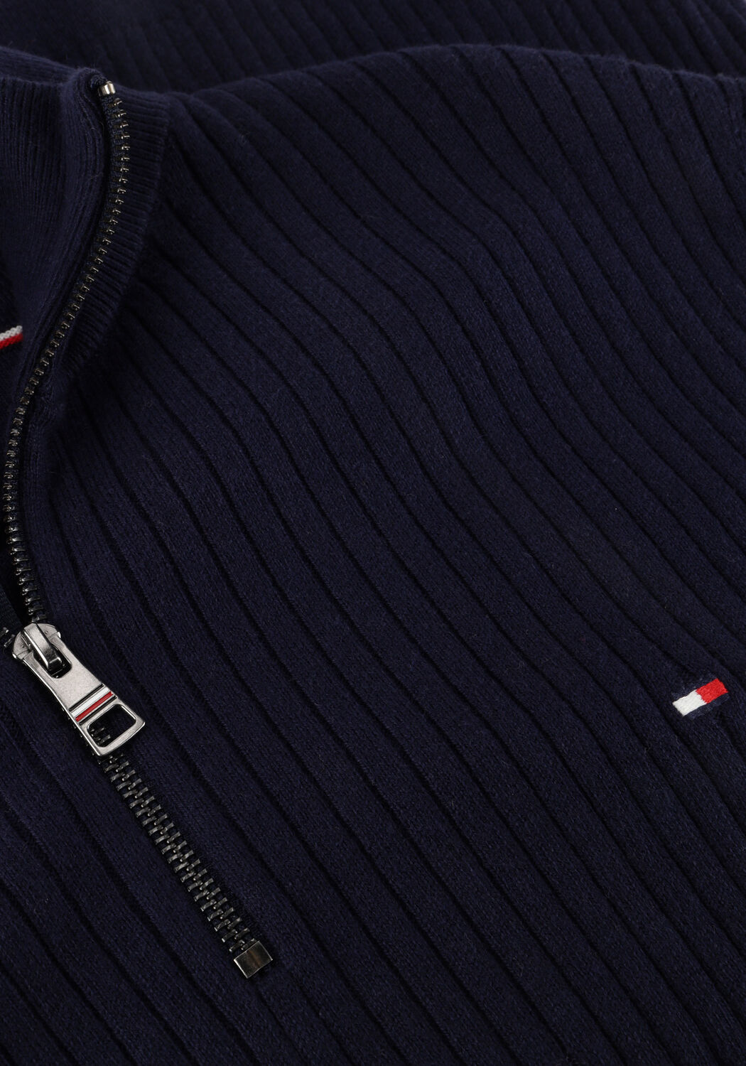 Blauwe TOMMY HILFIGER Trui PIMA ORG CTN CASH STRUCTURE ZIP MOCK - large