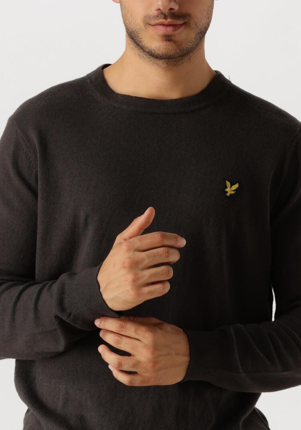 LYLE & SCOTT Heren Truien & Vesten Cotton Merino Crew Neck Jumper Donkergrijs