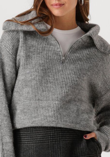 Grijze MSCH COPENHAGEN Trui MSCHGYTTA ZIP PULLOVER - large
