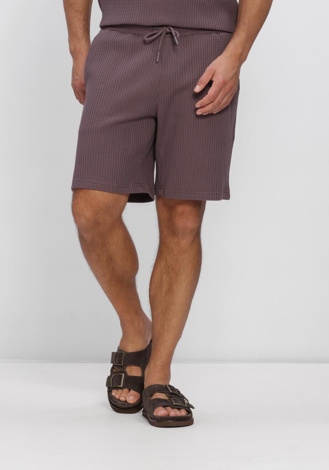 Paarse DSTREZZED Korte broek LOGAN WAFFLE SWEATSHORT - large