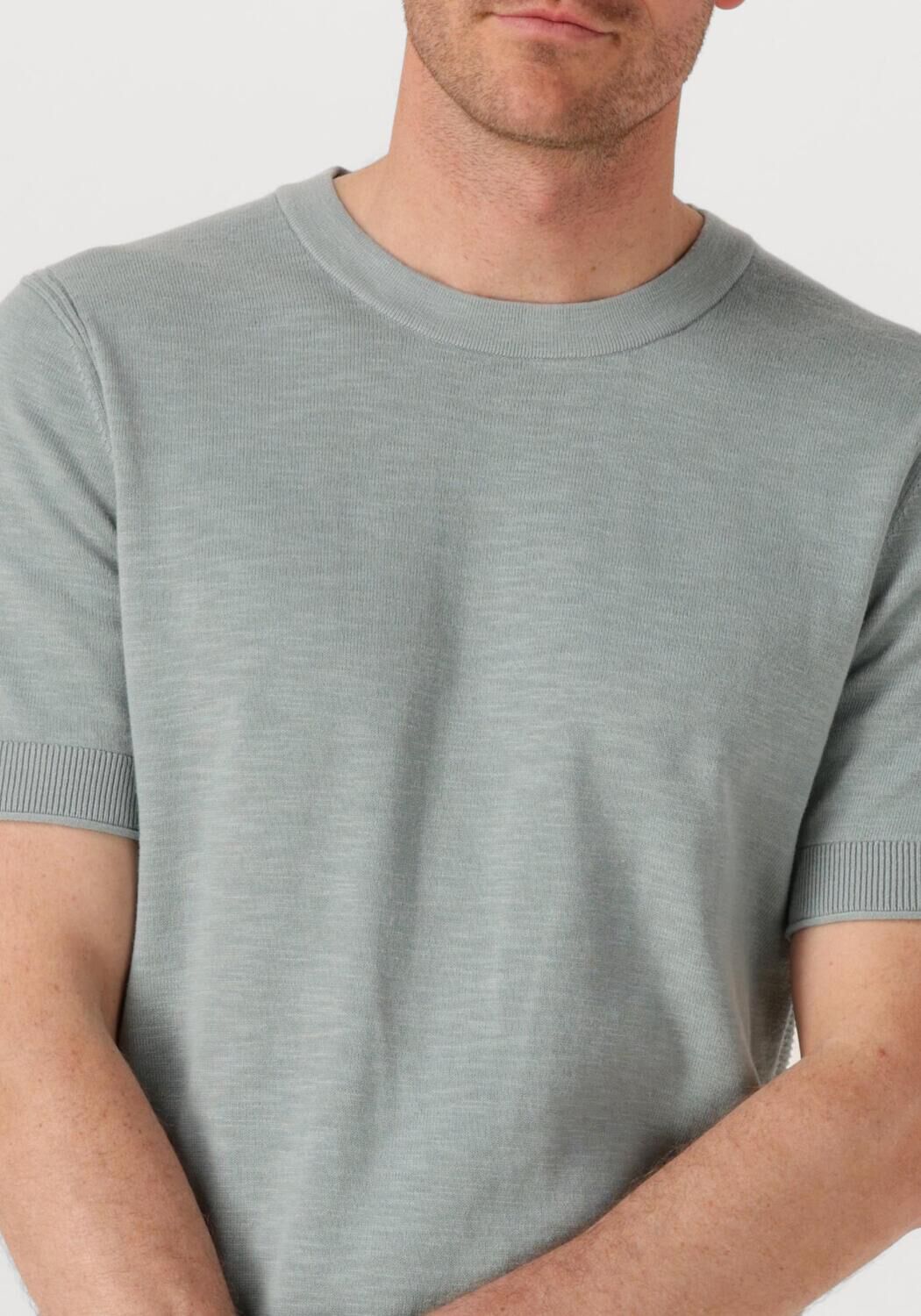 CAST IRON Heren Polo's & T-shirts Cotton Blend Slub Lichtgrijs