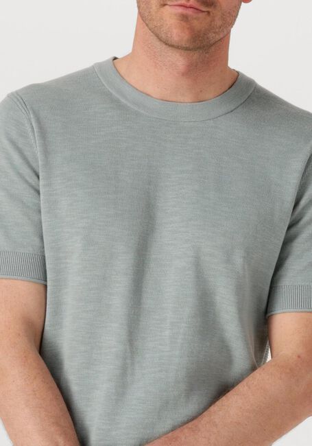 Lichtgrijze CAST IRON T-shirt COTTON BLEND SLUB - large