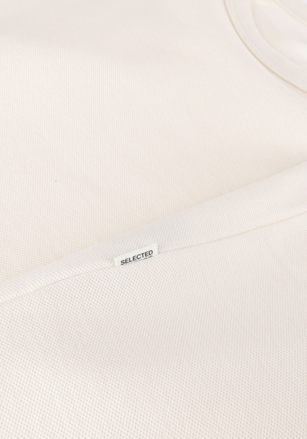 Beige SELECTED MEN T-shirt SLHJOSEPH PIQUE O-NECK TEE - large