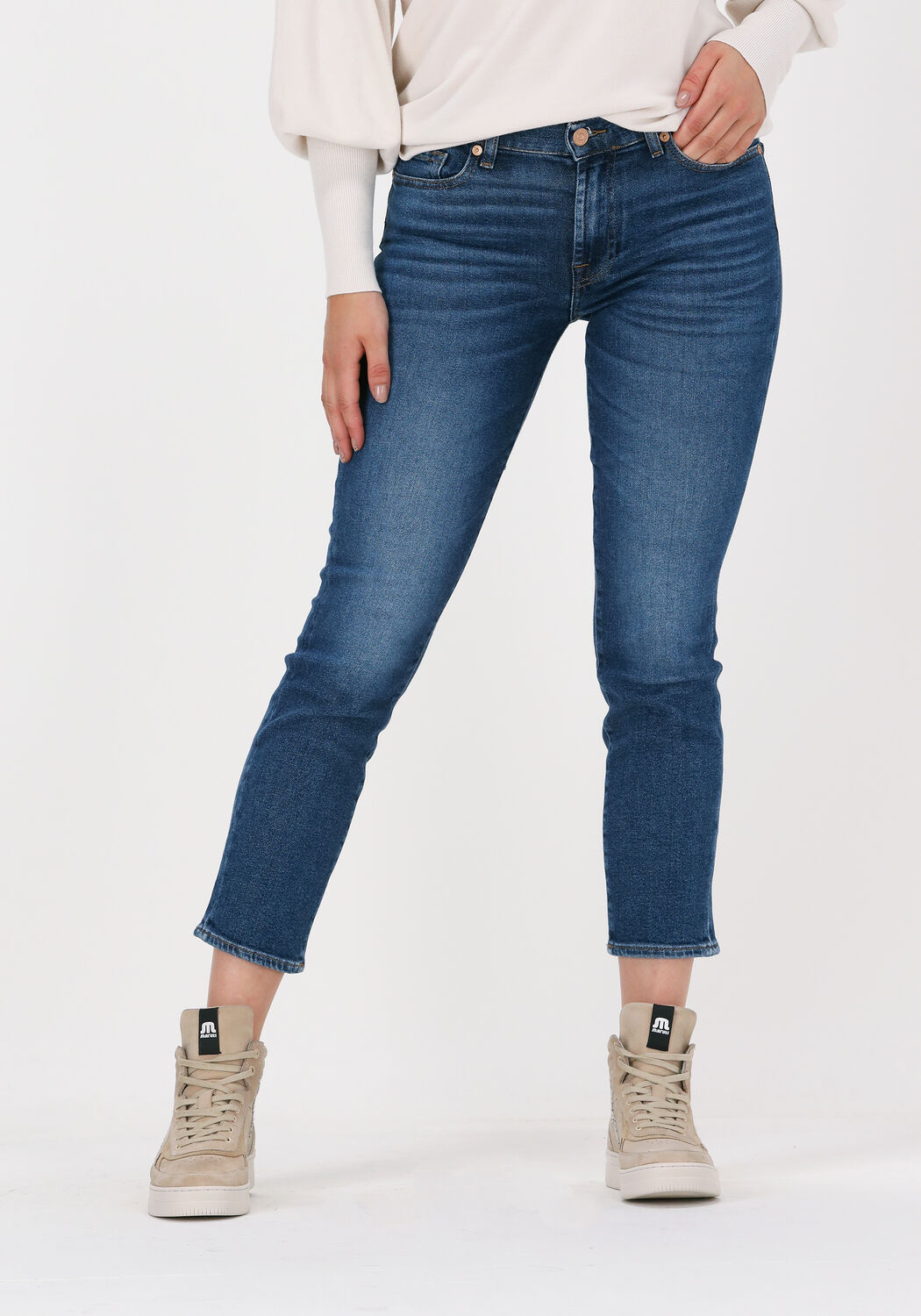 Mode Spijkerbroeken Slim jeans 7 For All Mankind Slim jeans blauw gewassen uitstraling 