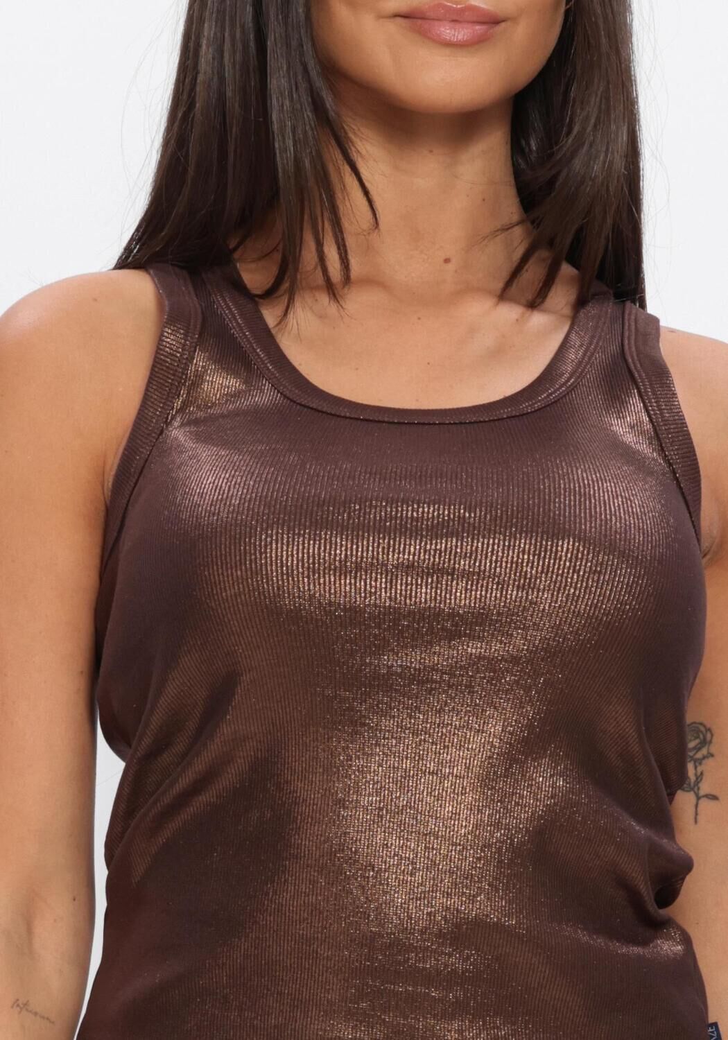 Bruine SUMMUM Top RIB TANKTOP COTTON RIB - large