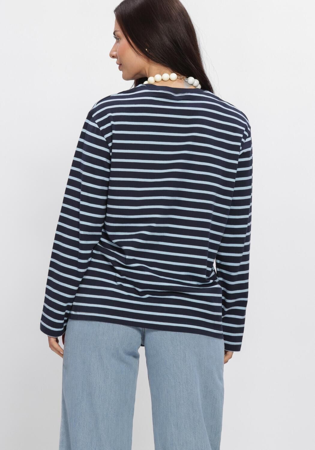 Donkerblauwe ENVII Top ENKULLA LS STRIPE 5310 - large