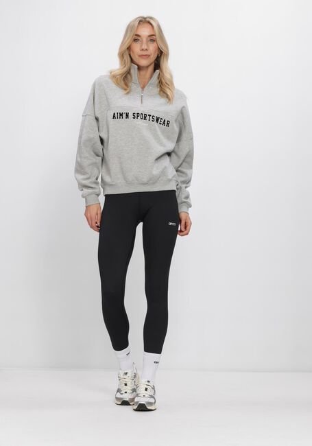 Grijze AIM'N Trui VARSITY SWEAT HALF ZIP - large