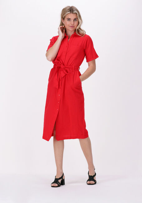 Rode CC HEART Midi jurk LINEN SAFARI DRESS - large
