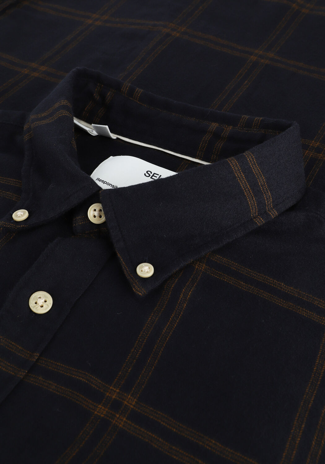 Blauwe SELECTED MEN Casual overhemd SLIMFLANNEL SHIRT LS W - large