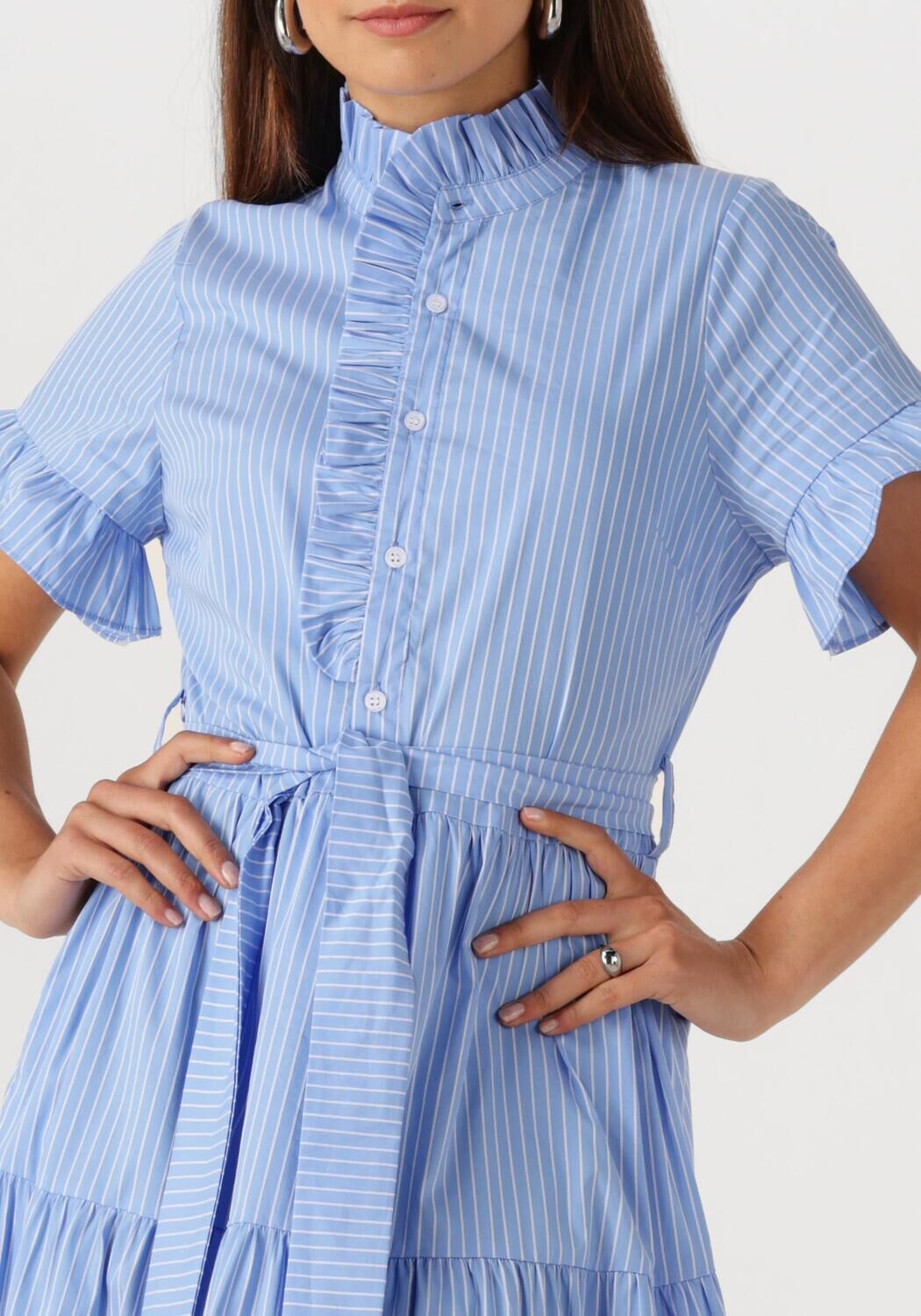 NEO NOIR Dames Jurken Nellie Stripe Dress Lichtblauw
