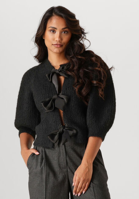 Zwarte CO'COUTURE Trui CORALIE CC BOW RIB CARDIGAN - large