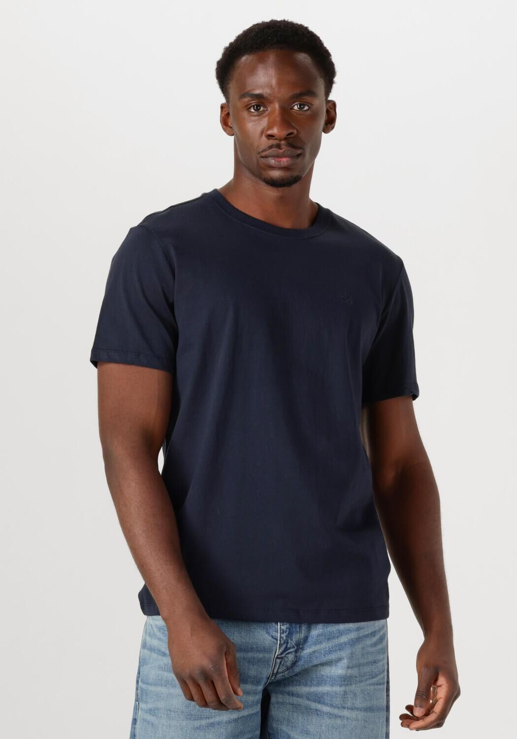 SCOTCH & SODA Heren Polo's & T-shirts Logo T-shirt Donkerblauw