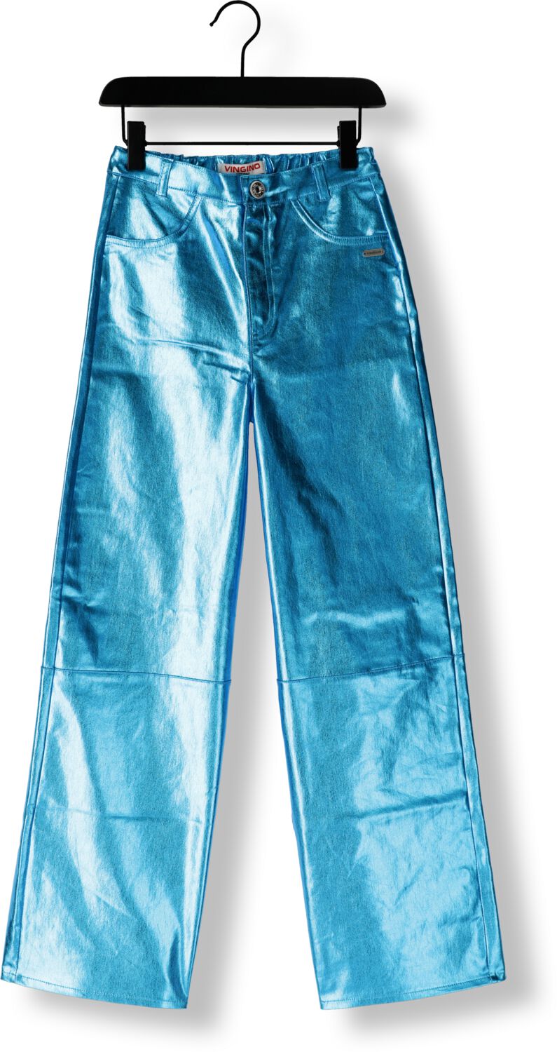 VINGINO metallic wide leg broek Sarley felblauw metallic Meisjes Katoen 164