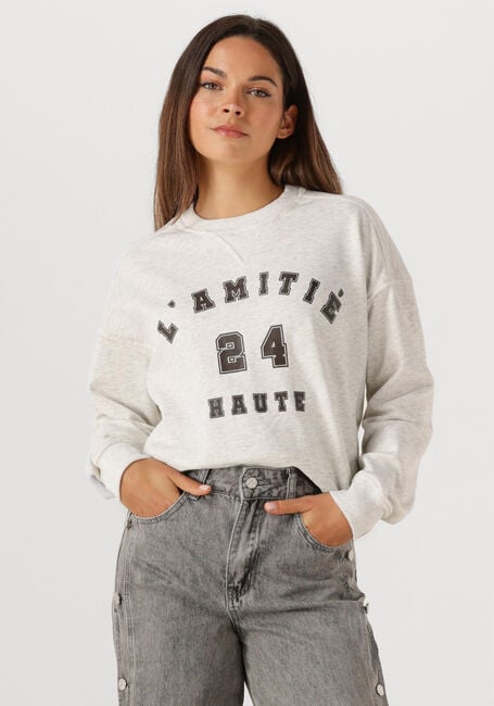 Lichtgrijze HAUTE L'AMITIÉ Trui COLLEGE CURVE SWEAT - large
