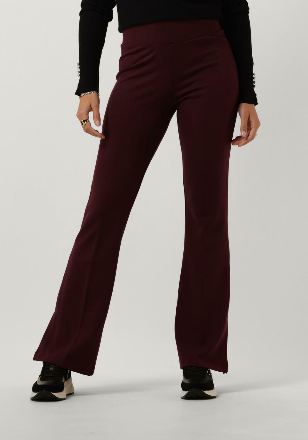 JANSEN AMSTERDAM Dames Broeken Hv407 Flaired Legging Rood