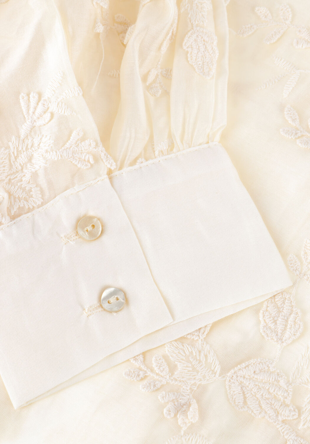 Witte SUMMUM Blouses BLOUSE FLOWER LACE - large