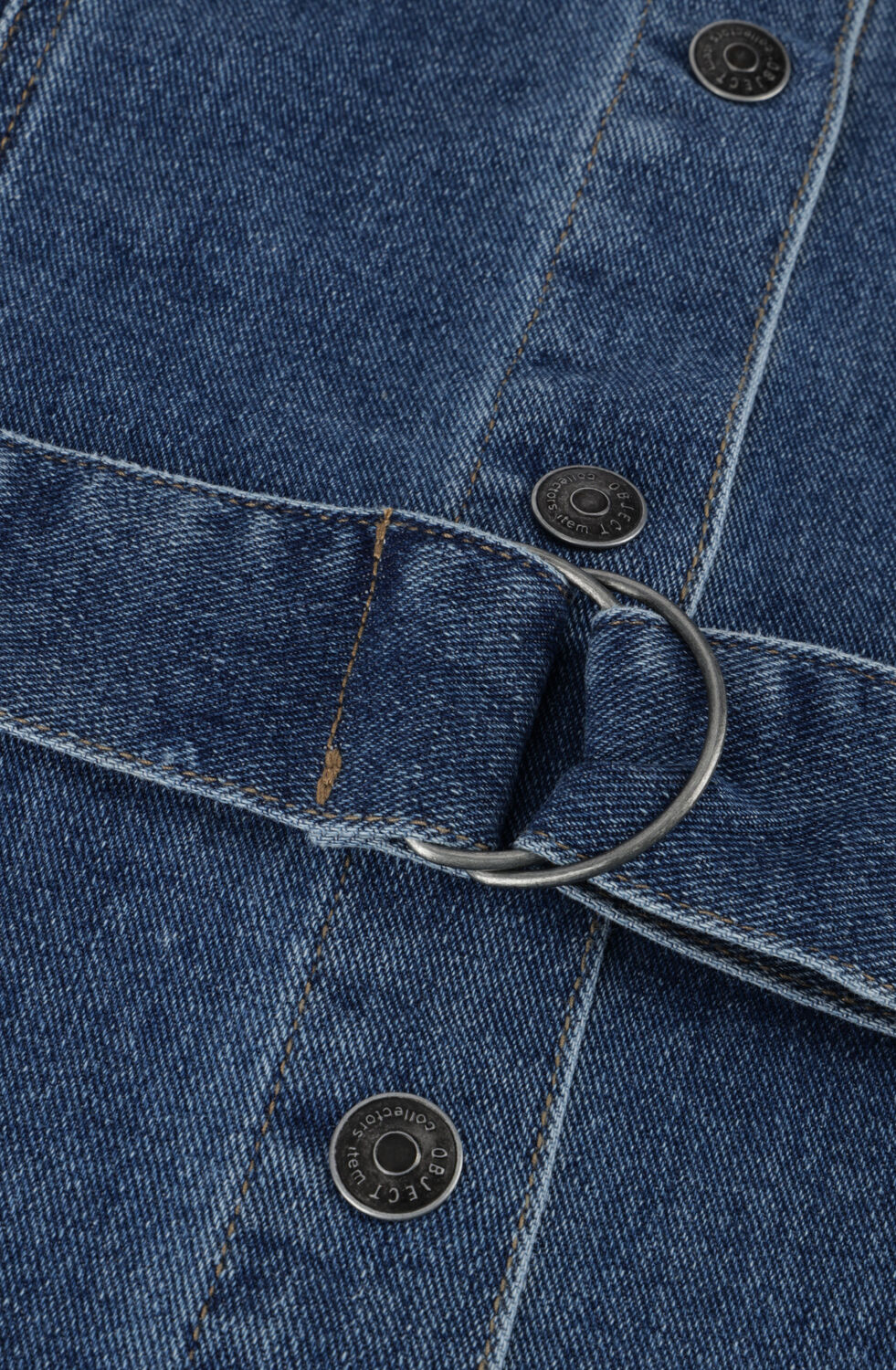 Blauwe OBJECT Midi jurk OBJCAROL DENIM DRESS - large