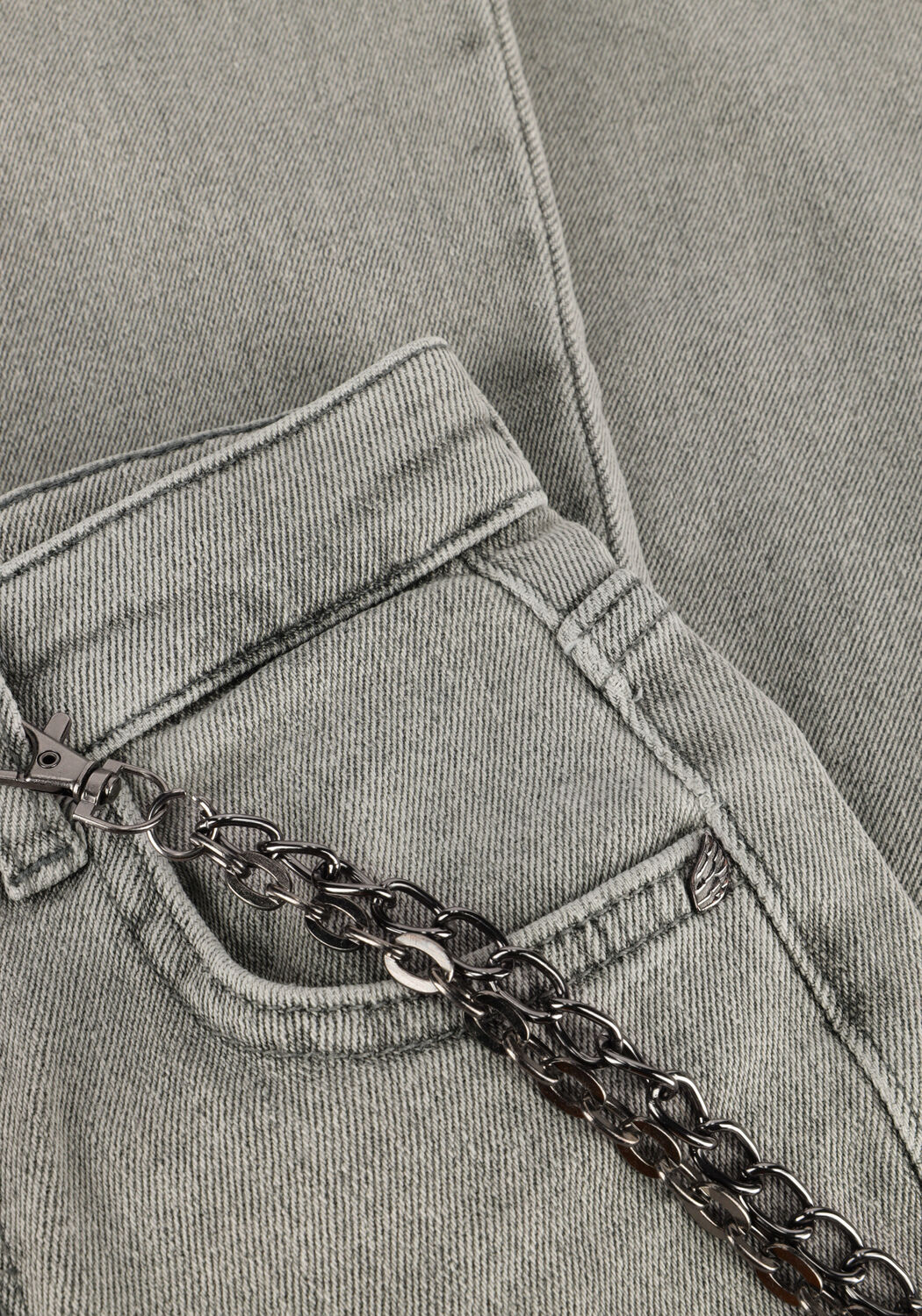 Lichtgrijze FRANKIE & LIBERTY Wide jeans ATTITUDE WIDE LEG - large