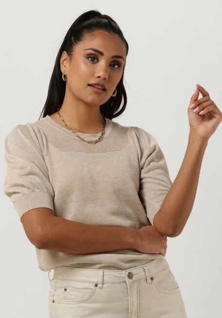 Beige SUMMUM T-shirt SHORT SLEEVE SWEATER REFIED SUSTAINABLE VISCOSE KNIT - large