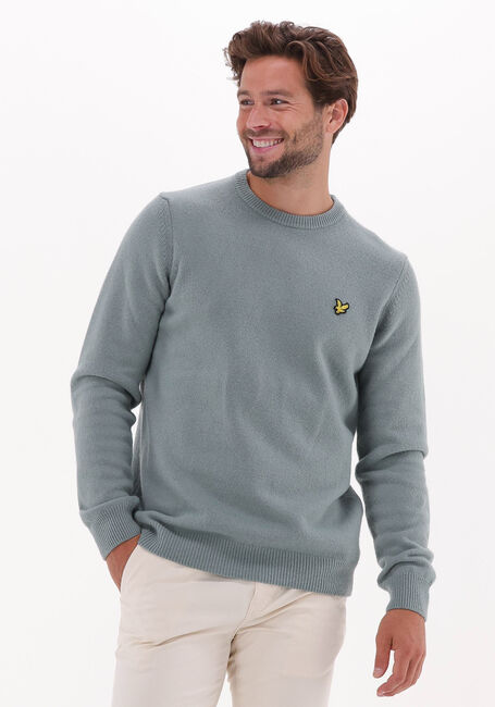 Lichtblauwe LYLE & SCOTT Trui CREW NECK LAMBSWOOL BLEND JUMPER - large