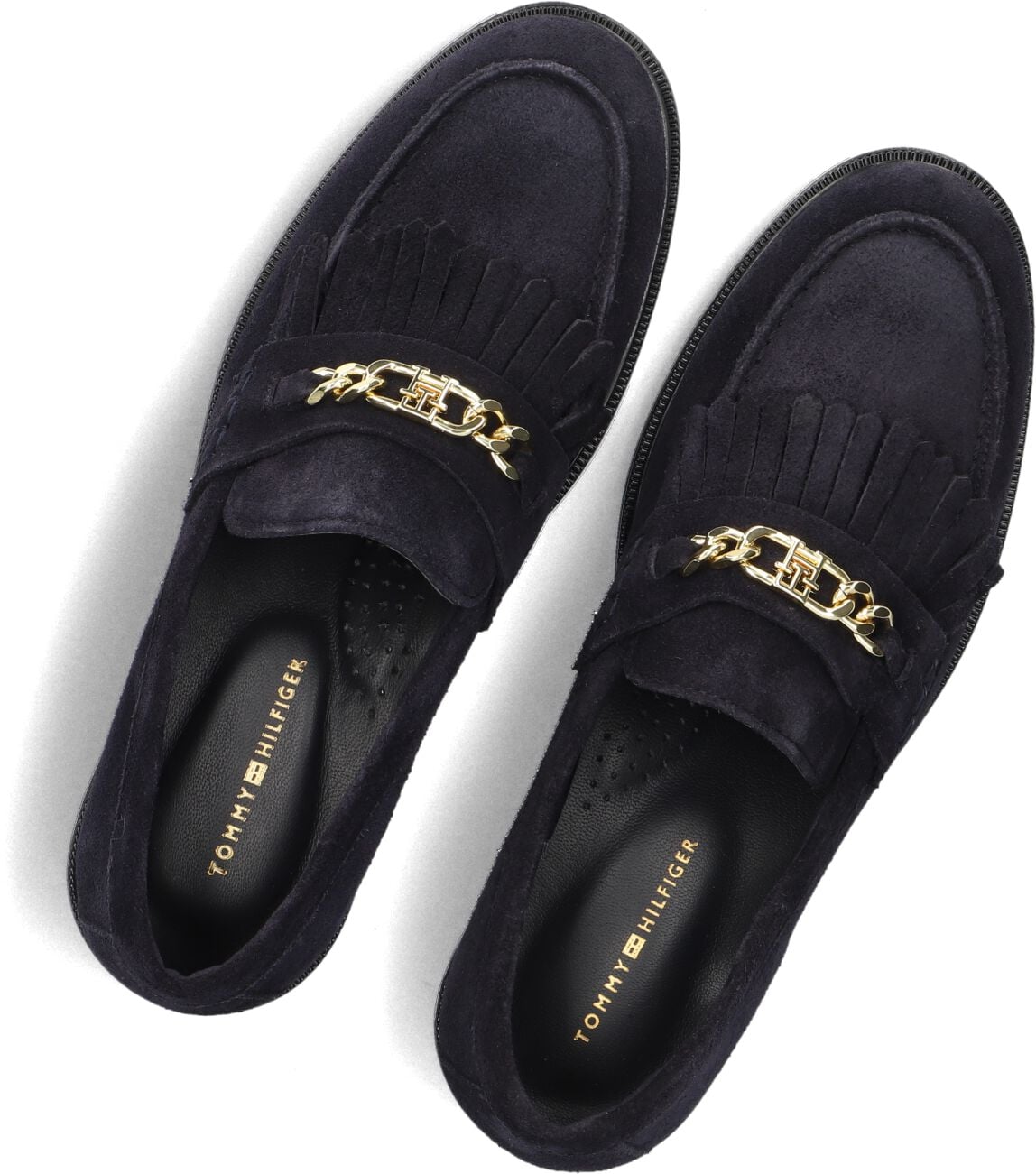 TOMMY HILFIGER Blauwe Loafers Th Chain Fringe Suede Loafer