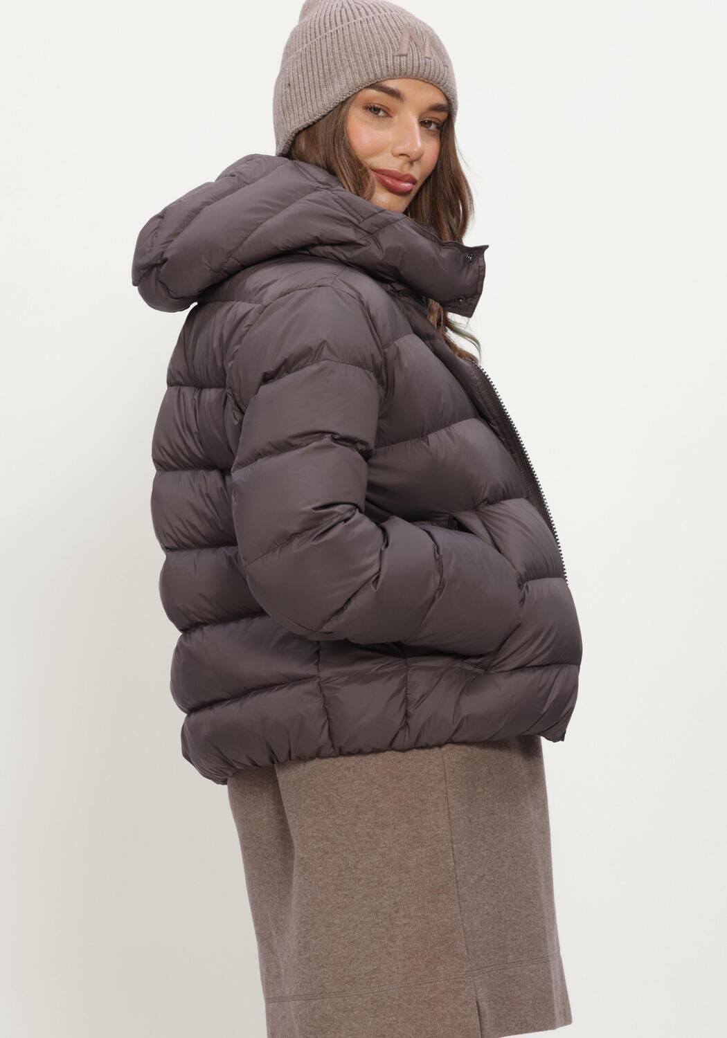 Taupe MOSCOW Gewatteerde jas 14-08-BRANDY - large