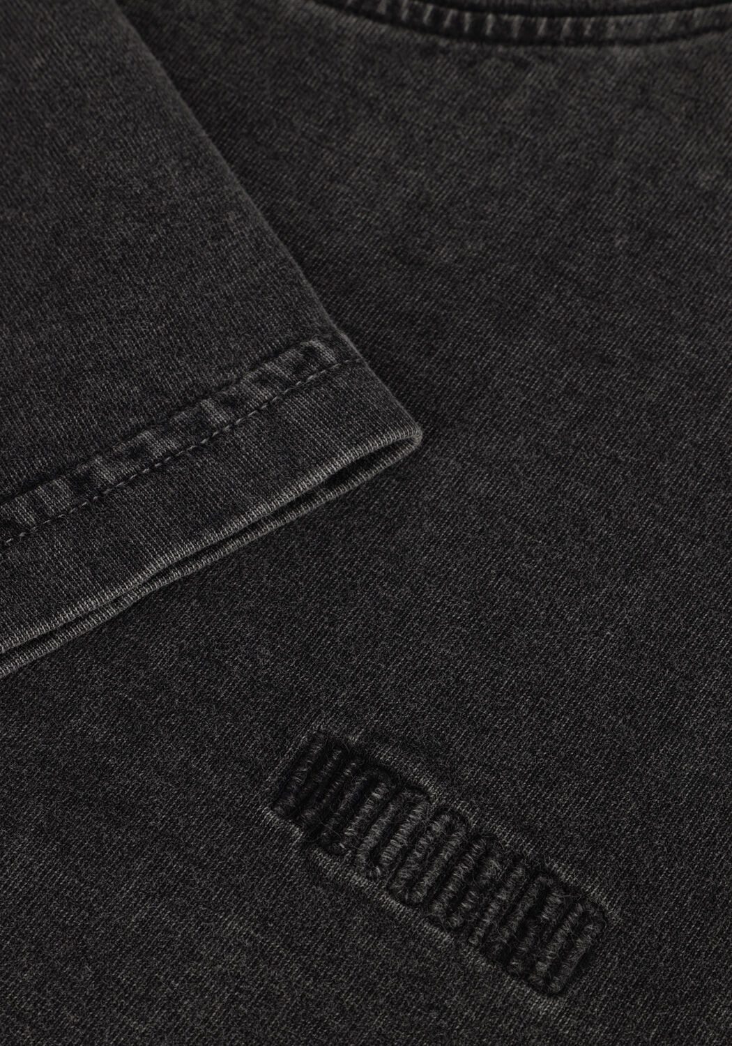 Donkergrijze WOODBIRD T-shirt WBBAINE WASHED TEE - large