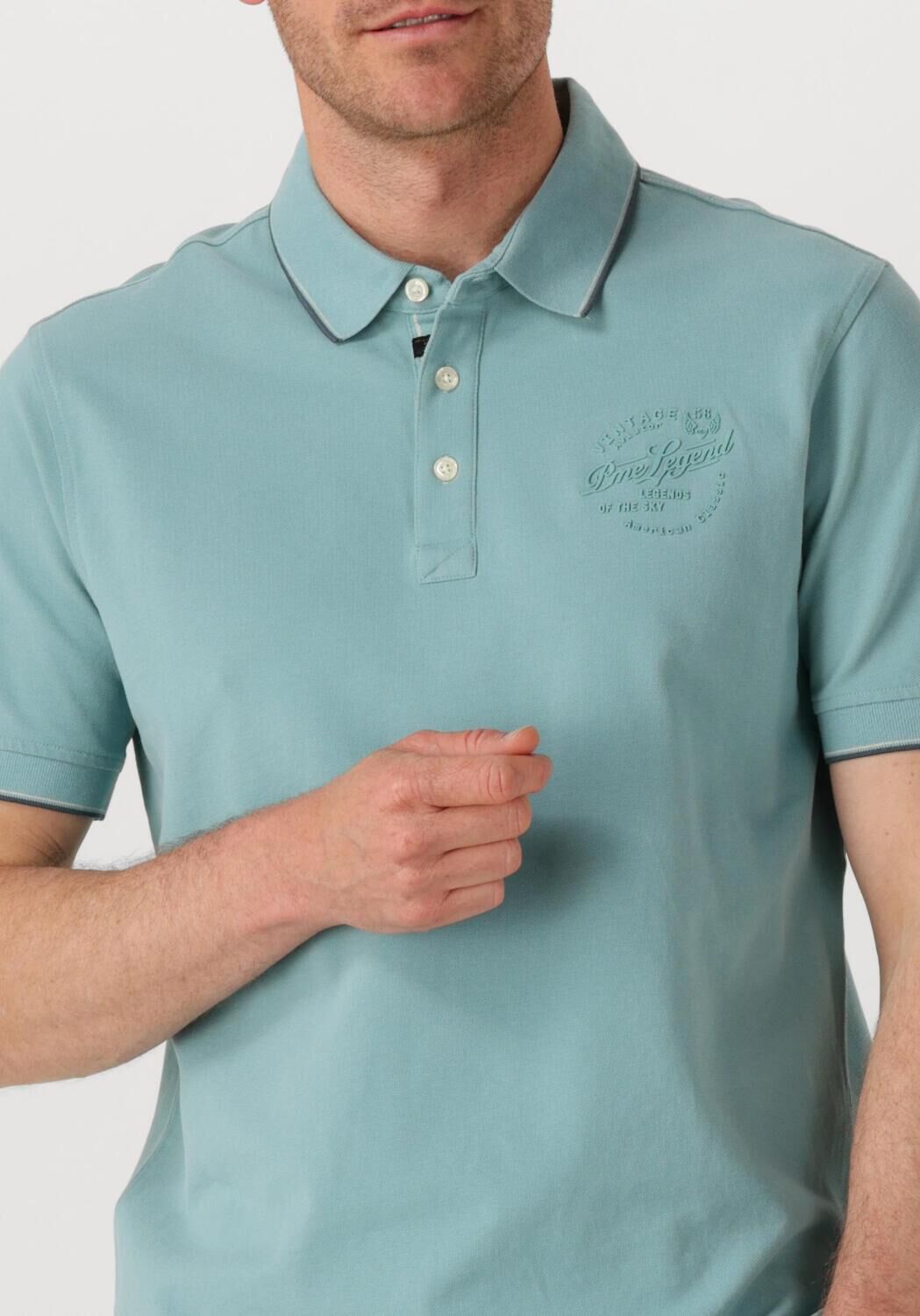 PME LEGEND Heren Polo's & T-shirts Stretch Pique Package Blauw