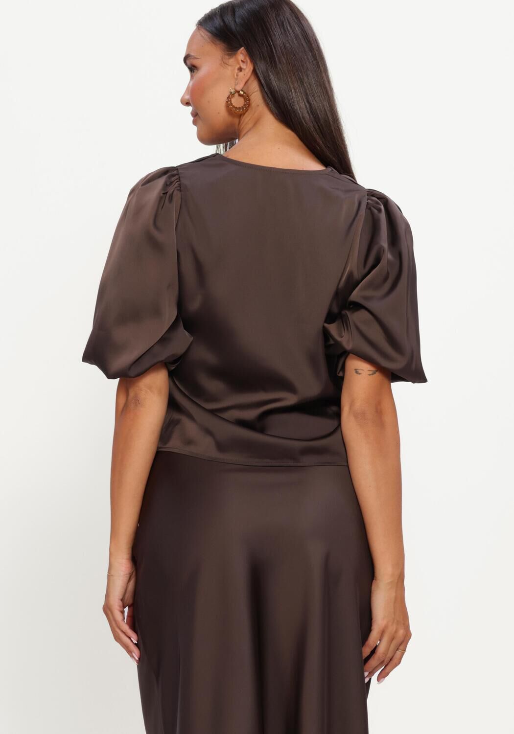 Bruine Y.A.S. Blouses YASPELLA 2/4 V-NECK TOP - large