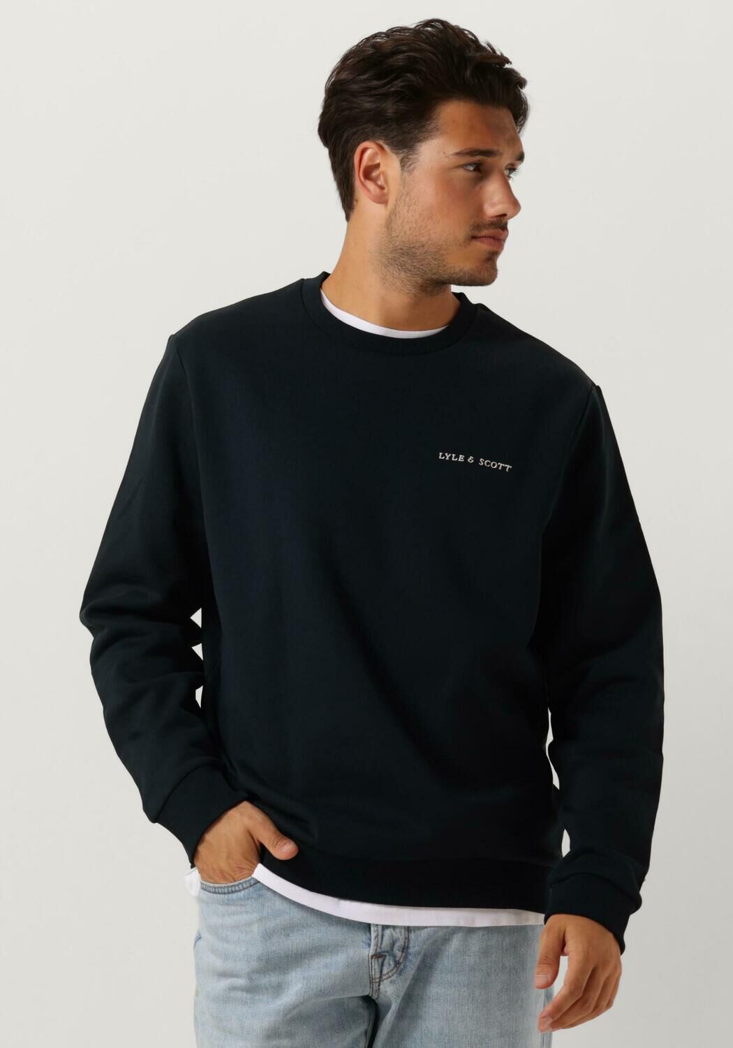 LYLE & SCOTT Heren Truien & Vesten Embroidered Crew Neck Sweatshirt Donkerblauw