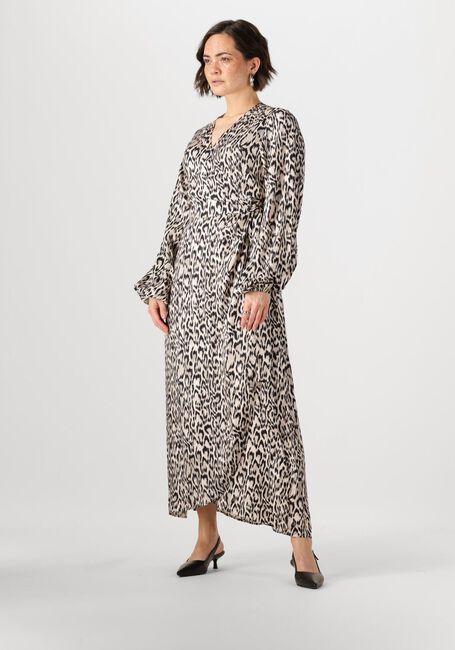 Bruine JANSEN AMSTERDAM Maxi jurk REBECCA JURK WA 564 WRAP LONG SLEEVE - large