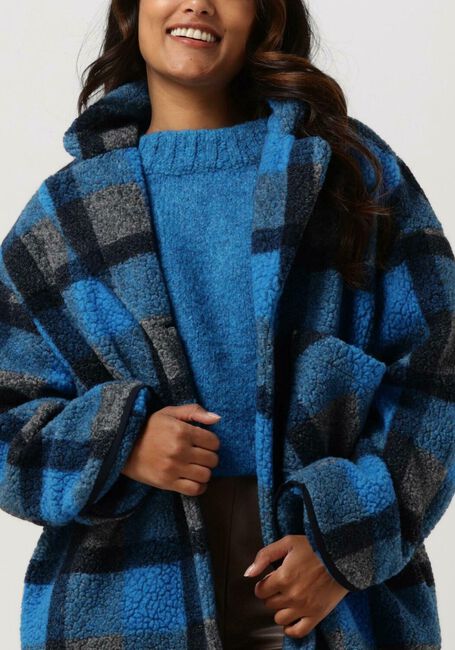 Blauwe PENN & INK Mantel COAT TEDDY - large