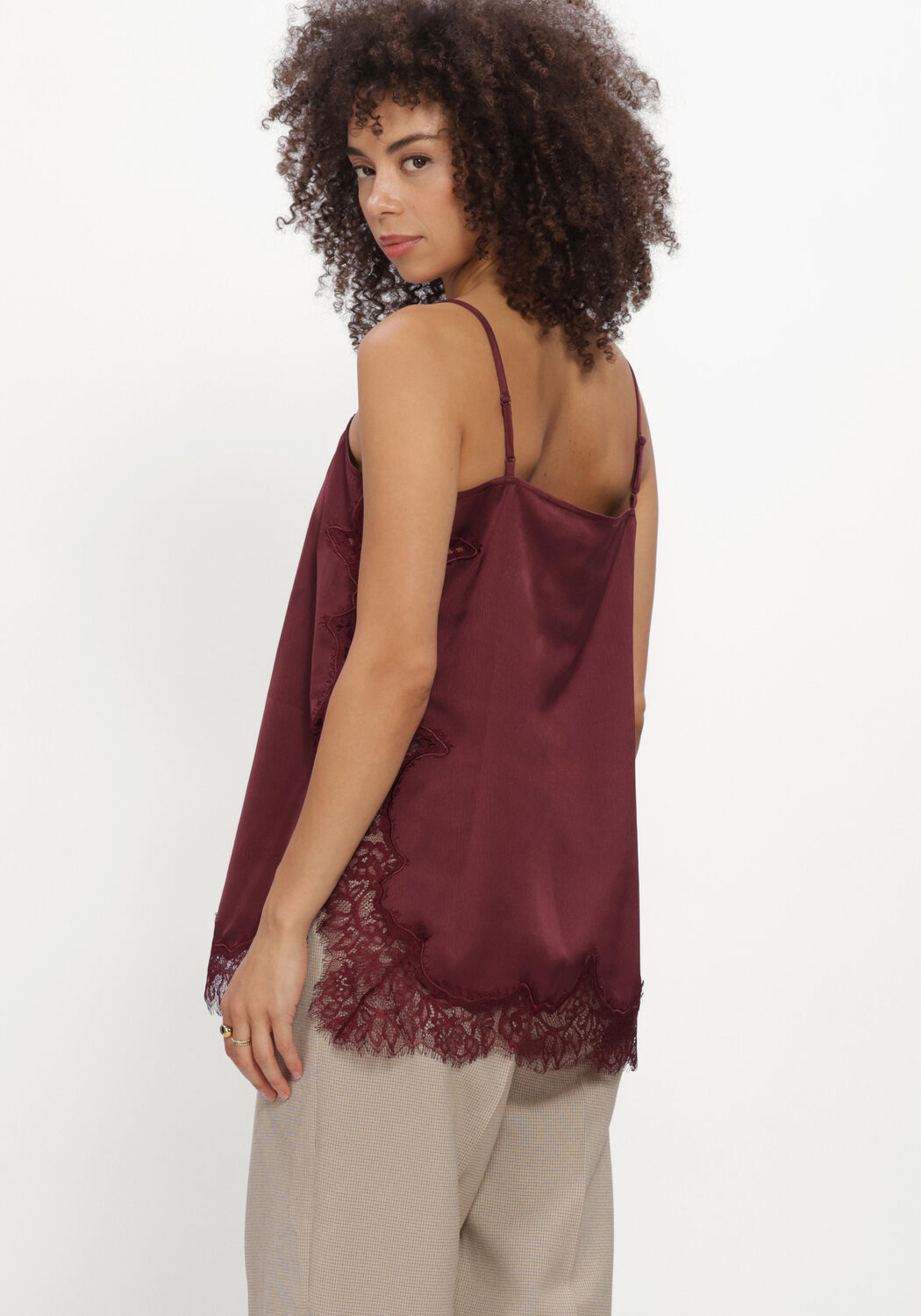 Bordeaux CATWALK JUNKIE Top LACE SPAGHETTI TOP - large