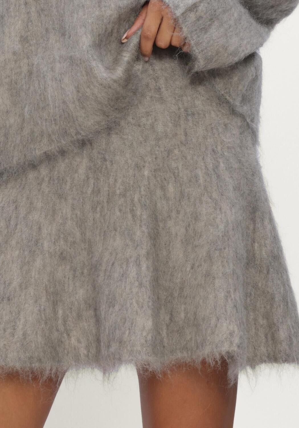 Lichtgrijze Y.A.S. Minirok YASTILDE HW MOHAIR BLEND KNIT SKIRT - large