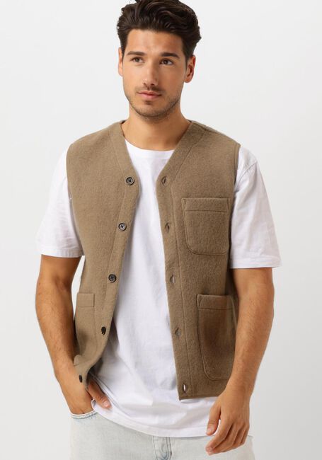 Bruine ANERKJENDT Vest AKRASMUS BOILED WOOL - large