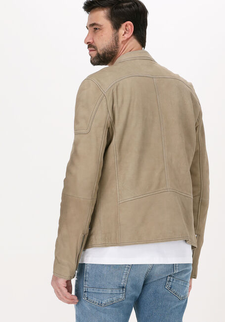 Beige GOOSECRAFT Leren jas GALLION BIKER - large