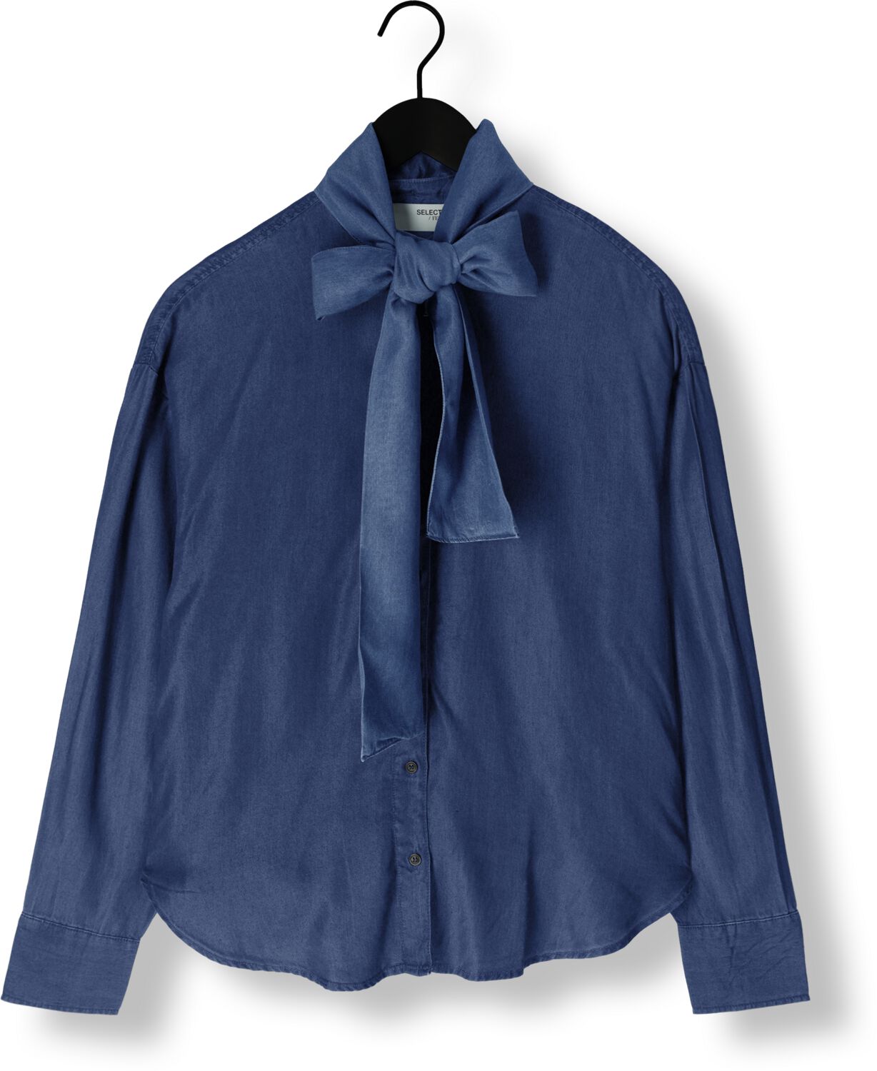SELECTED FEMME Dames Blouses Slfjanna Ls Relaxed Chambray Shirt Donkerblauw