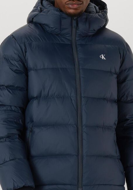 Blauwe CALVIN KLEIN Gewatteerde jas LS NYLON ZIP OFF HOOD DOWN PURRFER - large