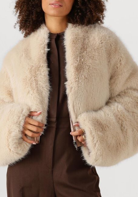 Creme EST'SEVEN Faux fur jas KINSKI WILD JACKET - large