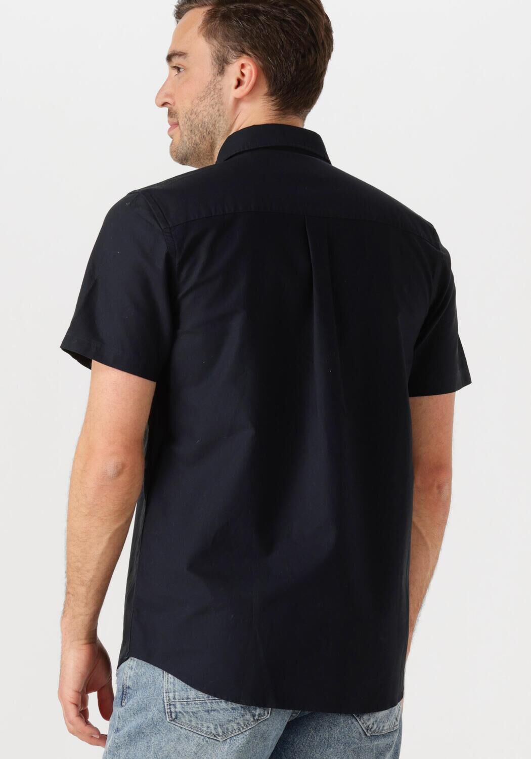 LYLE & SCOTT Heren Overhemden Short Sleeve Oxford Shirt Donkerblauw